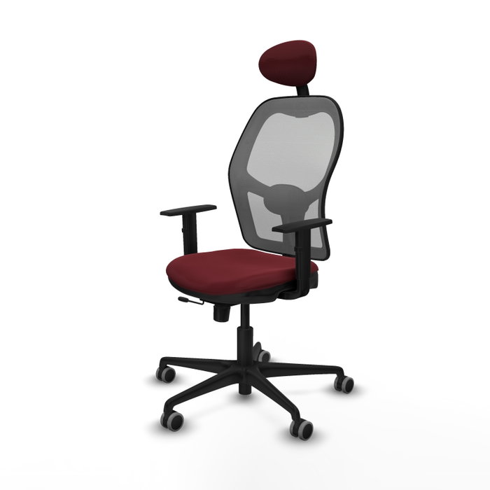 PIQUERAS Y CRESPO Silla de oficina Jorquera con mecanismo Sincro/Traslack, Granate y Gris