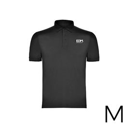 Edm Polo Negro Talla M Manga Corta Bordado Algodón Poliéster Merchandising