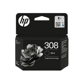 HP 308 Cartucho de Tinta Negro Original - Diseñado con al menos 65% de plástico reciclado