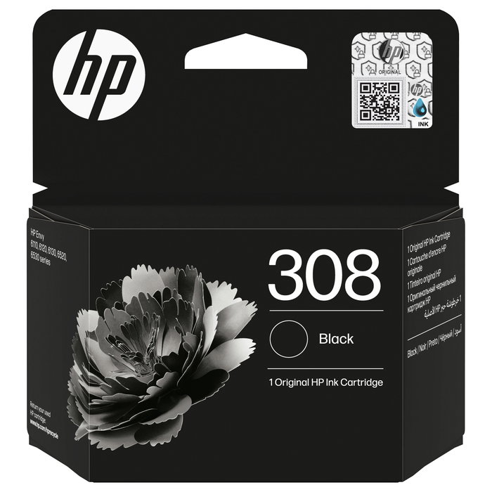 HP Cartucho de Tinta Original 308 Negro (160 páginas)