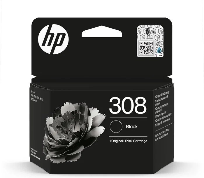 HP Cartucho de Tinta Original 308 Negro (160 páginas)