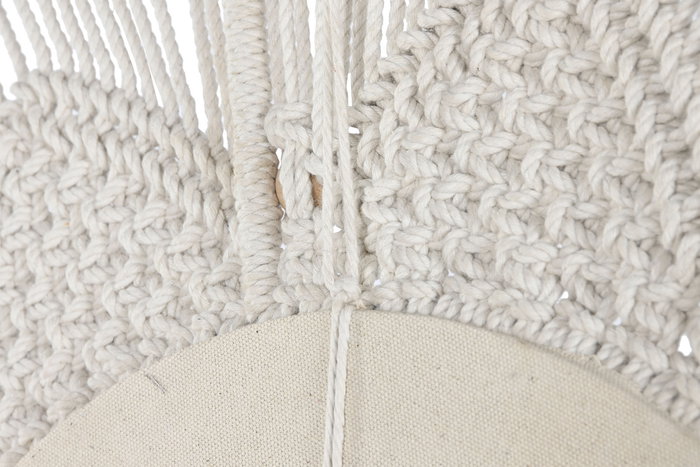 DKD Home Decor Espejo Boho Beige Macrame Cristal 76 x 76 x 1 cm (2 Unidades)