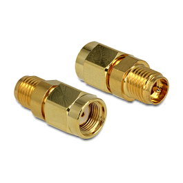 DeLOCK 88875 Adaptador RP-SMA a RP-SMA Oro
