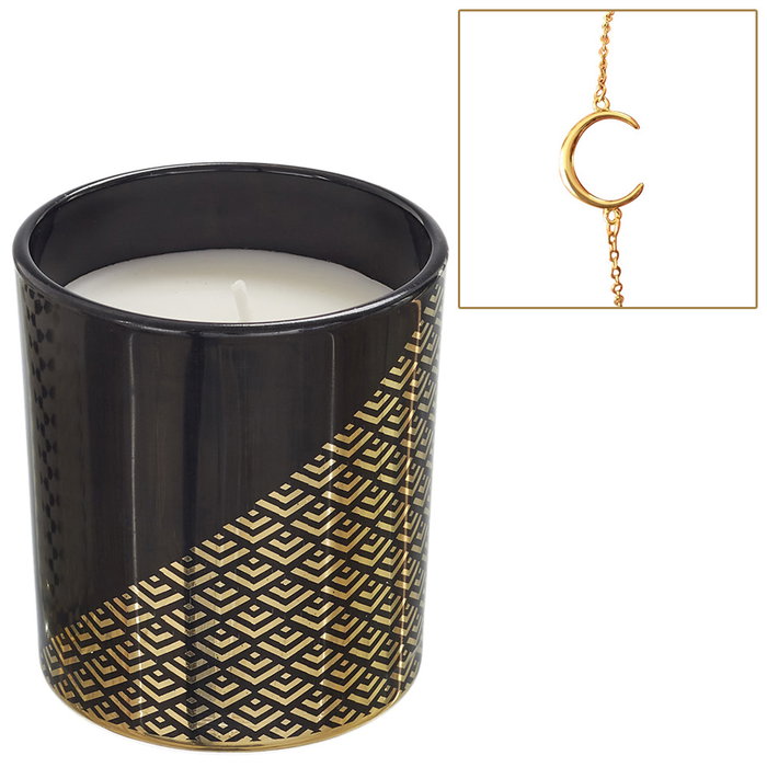 Home Deco Factory Bougie Vela Perfumada con Joya Dorada - Flor de Cerezo o Vainilla