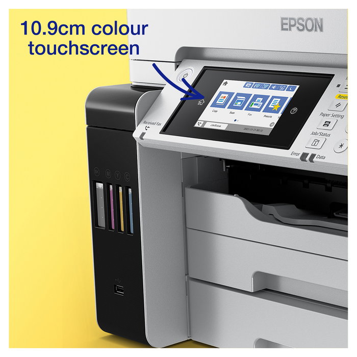 Epson EcoTank Pro ET-16685 Impresora Multifunción A3 de Tinta Color, WiFi, Ethernet, Impresión, Escaneo, Copia y Fax, Duplex Automático, Blanco