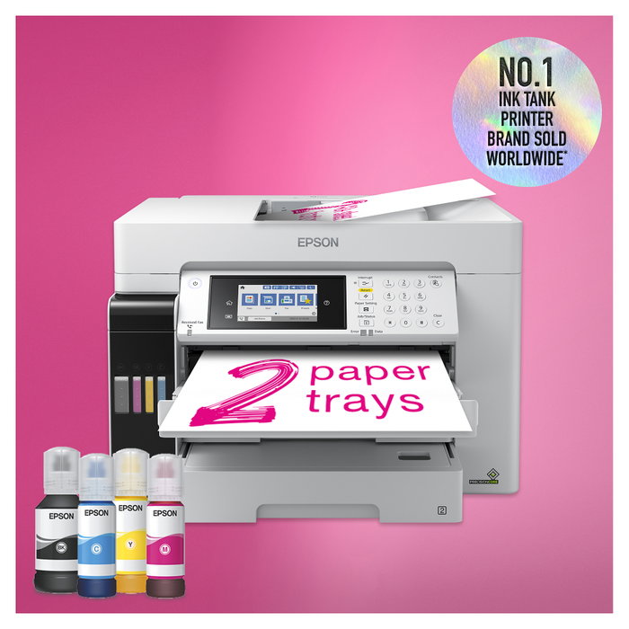 Epson EcoTank Pro ET-16685 Impresora Multifunción A3 de Tinta Color, WiFi, Ethernet, Impresión, Escaneo, Copia y Fax, Duplex Automático, Blanco