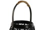 DKD Home Decor Portavela Colonial Negro Metal y Ratan 27.5 x 27.5 x 40 cm