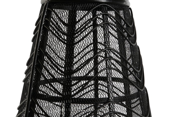 DKD Home Decor Portavela Colonial Negro Metal y Ratan 27.5 x 27.5 x 40 cm