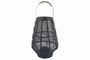 DKD Home Decor Portavelas de Metal y Ratán Negro