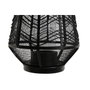 DKD Home Decor Portavelas de Metal y Ratán Negro