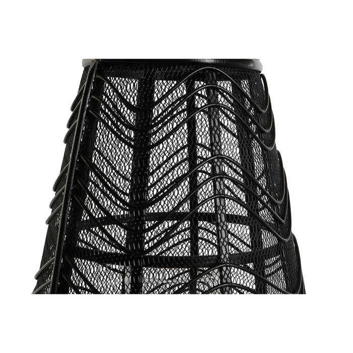 DKD Home Decor Portavelas de Metal y Ratán Negro
