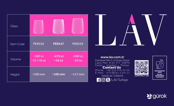 LAV Set de 6 vasos Perla 475cc