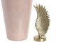 DKD Home Decor Tibor de Aluminio y Hierro Rosa con Tapa