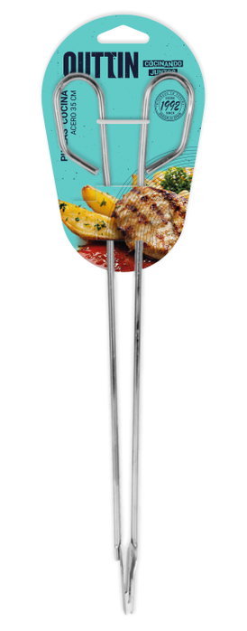 Quttin Pinzas de Cocina de Acero Inoxidable 35 cm (24 Unidades)