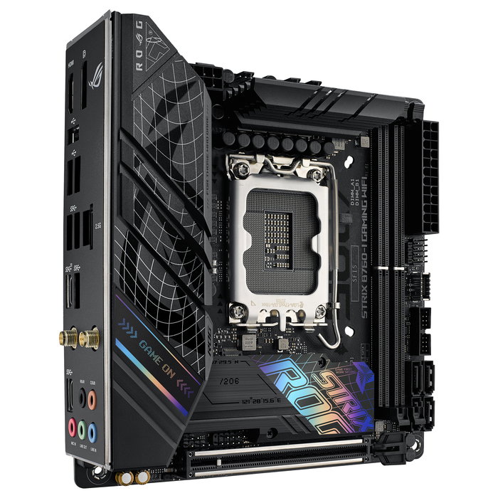 ASUS ROG STRIX B760-I Gaming WiFi - Placa Base Intel B760 (LGA 1700), DDR5, Mini-ITX, Wi-Fi 6E, Bluetooth 5.3, Dual M.2, 2.5 Gb Ethernet