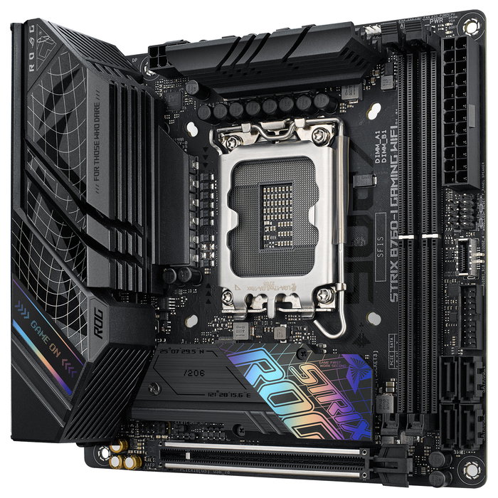 ASUS ROG STRIX B760-I Gaming WiFi - Placa Base Intel B760 (LGA 1700), DDR5, Mini-ITX, Wi-Fi 6E, Bluetooth 5.3, Dual M.2, 2.5 Gb Ethernet