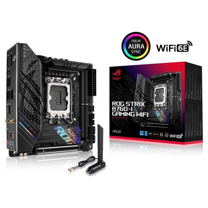 ASUS ROG STRIX B760-I Gaming WiFi - Placa Base Intel B760 (LGA 1700), DDR5, Mini-ITX, Wi-Fi 6E, Bluetooth 5.3, Dual M.2, 2.5 Gb Ethernet