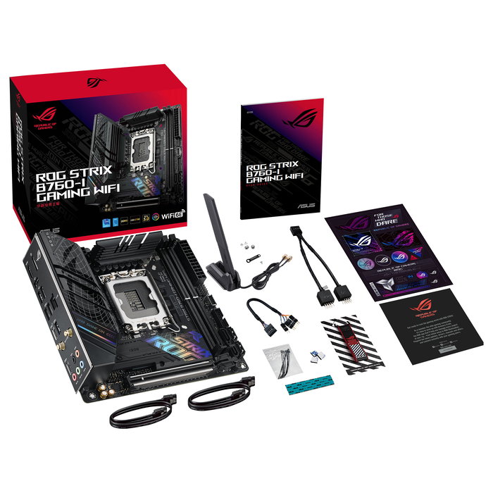 ASUS ROG STRIX B760-I Gaming WiFi - Placa Base Intel B760 (LGA 1700), DDR5, Mini-ITX, Wi-Fi 6E, Bluetooth 5.3, Dual M.2, 2.5 Gb Ethernet