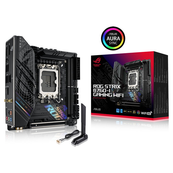 ASUS ROG STRIX B760-I Gaming WiFi - Placa Base Intel B760 (LGA 1700), DDR5, Mini-ITX, Wi-Fi 6E, Bluetooth 5.3, Dual M.2, 2.5 Gb Ethernet