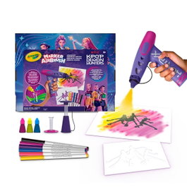 Crayola K-Pop Demon Hunters Combo 2 en 1 Súper Aerógrafo y Laboratorio de Rotuladores