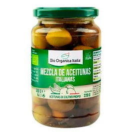 Demeter Aceitunas Mezcla Italianas 350 Gr Biodinámicas (Nocellara, Leccino, Bella di Cerignola) en Aceite de Oliva Virgen Extra