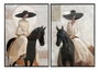 DKD Home Decor Cuadro Lienzo 70x3,5x100 Caballo Sombrero Surtido de 2 unidades