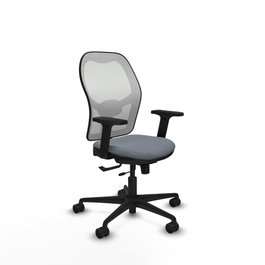 PIQUERAS Y CRESPO Silla de oficina Jorquera con mecanismo Sincro/Traslack, Gris y Blanco