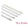DeLOCK Canaleta para cables autoadhesiva con tapa deslizante 15 x 10 mm, 1 m, Pack de 5, Blanco