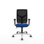 PIQUERAS Y CRESPO Silla de oficina Motilla con mecanismo Sincro/Traslack, Azul y Negro