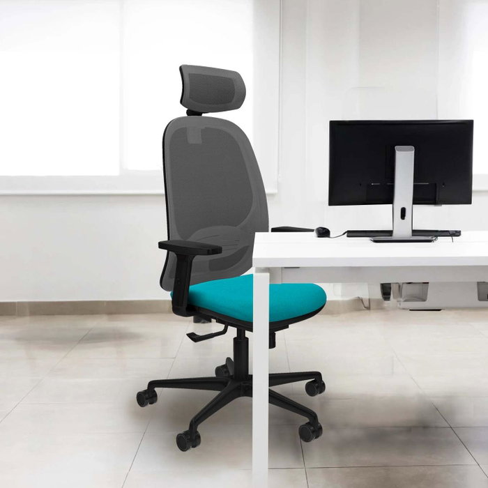 PIQUERAS Y CRESPO Silla de oficina Cilanco con mecanismo Sincro y tela gris