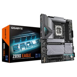 GIGABYTE Placa Base Z890 EAGLE (Z890.S1851.ATX.DDR5) para CPU Intel Core Ultra Serie 2 LGA 1851, VRM 14+1+2, DDR5 hasta 8800MHz, 4x M.2, USB4, LAN 2.5GbE, ATX