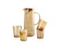 DKD Home Decor Set de Jarra de 1,25L y 5 Vasos de Borosilicato Ámbar