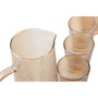 DKD Home Decor Set de Jarra de 1,25L y 5 Vasos de Borosilicato Ámbar