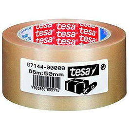 Tesa Cinta de Embalaje Extrafuerte Rugosa 66x50 PVC Transparente (Set de 6)
