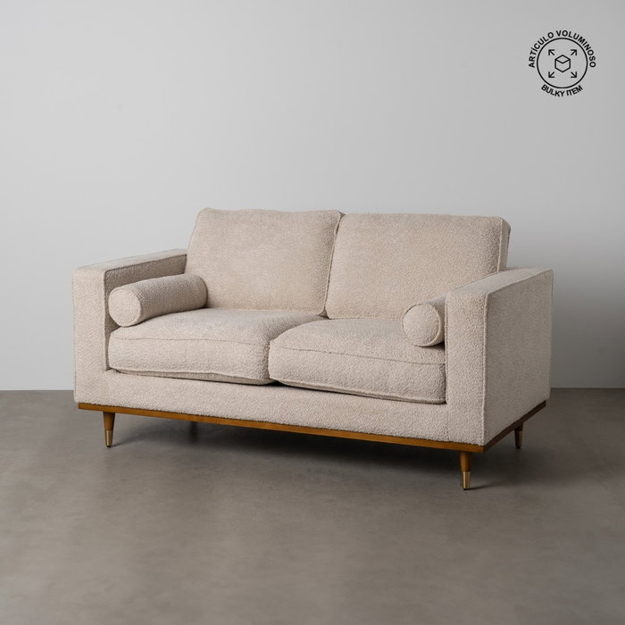 Sofá 2 Plazas Beige Tejido-Madera 172 X 91 X 84 cm