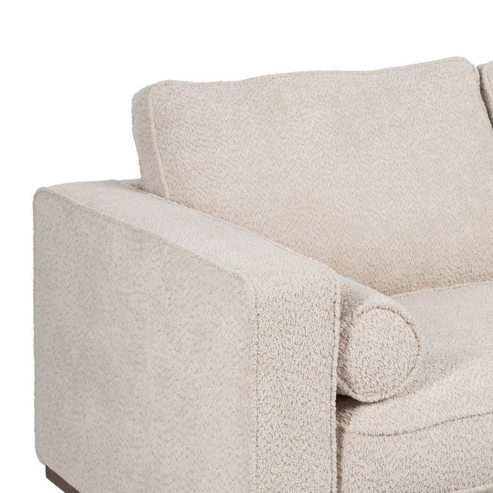 Sofá 2 Plazas Beige Tejido-Madera 172 X 91 X 84 cm