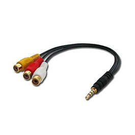 Lindy Cable de audio 0,25 m 3,5 mm jack a 3 x RCA negro