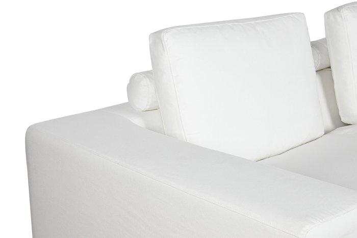 DKD Home Decor Sofá Moderno Blanco 286 x 95.5 x 57 cm Poliester y Pluma Desenfundable