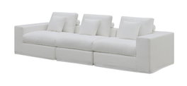 DKD Home Decor Sofá Moderno Blanco 286 x 95.5 x 57 cm Poliester y Pluma Desenfundable
