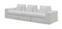 DKD Home Decor Sofá Moderno Blanco 286 x 95.5 x 57 cm Poliester y Pluma Desenfundable