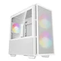 DeepCool CH360 Torre para PC Blanco, Caja micro-ATX / Mini-ITX con Ventana Lateral, 3 Ventiladores ARGB Preinstalados, Compatible con Fuente ATX