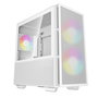 Deepcool CH360 Caja de Ordenador Gaming micro ATX, Blanco, con Ventiladores ARGB Preinstalados, Panel de Vidrio Templado Lateral, Soporte para Radiador 360mm, USB 3.2 Type-C