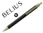 Belius Boligrafo Potsdam Negro y Dorado Cuerpo Fibra Carbon Tinta Gel Azul en Estuche