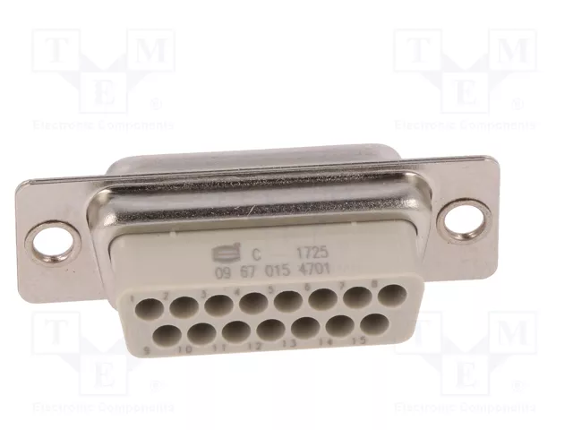 HARTING Conector D-Sub 15 pines hembra para transferencia de datos