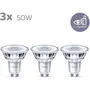 Philips Pack 3 Bombillas GU10 LED 50W Blanco Cálido PHI8718699776114