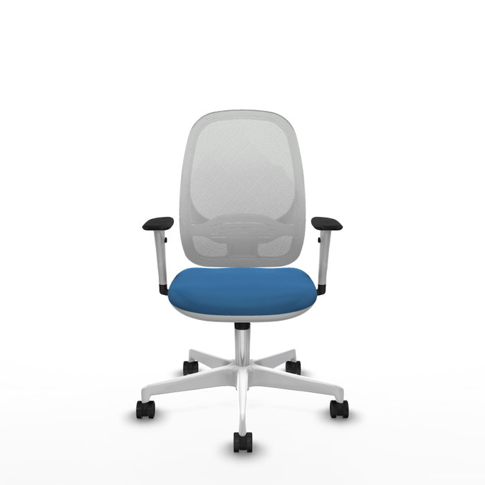 PIQUERAS Y CRESPO Silla de oficina Cilanco con mecanismo Sincro, Azul claro y Blanco