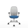 PIQUERAS Y CRESPO Silla de oficina Cilanco con mecanismo Sincro, Azul claro y Blanco