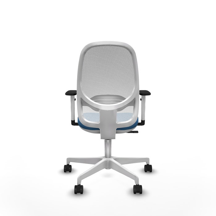 PIQUERAS Y CRESPO Silla de oficina Cilanco con mecanismo Sincro, Azul claro y Blanco