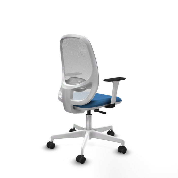 PIQUERAS Y CRESPO Silla de oficina Cilanco con mecanismo Sincro, Azul claro y Blanco