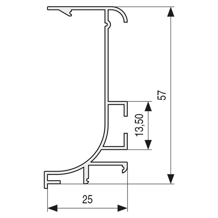 ALK Perfil Aluminio Gola-J2 4 Metros Blanco, Negro, Plata Mate, Antracita, Sistema Tirador Gola para Muebles
